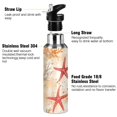 thumbnail image 3 of Yayeee 20oz Insulated Water Bottle Double Wall Stainless Steel with Flip Straw Lid, Orange Starfish, 3 of 7