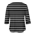 thumbnail image 5 of ADSSDQ 3/4 Length Sleeve Womens Tops Plus Size Summer Clock Block Shirts Girls Elbow Length V Neck T Shirts For Women Tunic With Pocket Soft Oversized Sweatshirt Black 4XL, 5 of 5