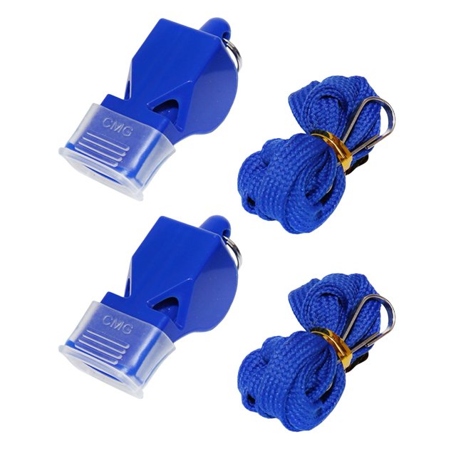CSChome High Decibels Whistle Referee Whistle Set - 2Pcs, Mouthguard, Lanyard, Loud Sound, Professional Outdoor Training Whistle