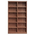 thumbnail image 6 of Concepts in Wood 12 Shelf Double Wide Wood Bookcase, 84 inch Tall - Oak Finish, 6 of 6