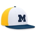 thumbnail image 3 of Men's Top of the World White/Navy Michigan Wolverines Tri-Tone Heritage Collector Fitted Hat, 3 of 4