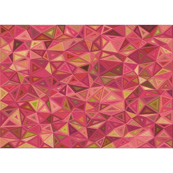 Ahgly Company Indoor Rectangle Patterned Crimson Red Area Rugs, 5' x 8'