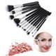 thumbnail image 3 of Brocha de maquillaje Ticfox 12 piezas cosmética portátil negra para sombra de ojos base y polvo, 3 of 10