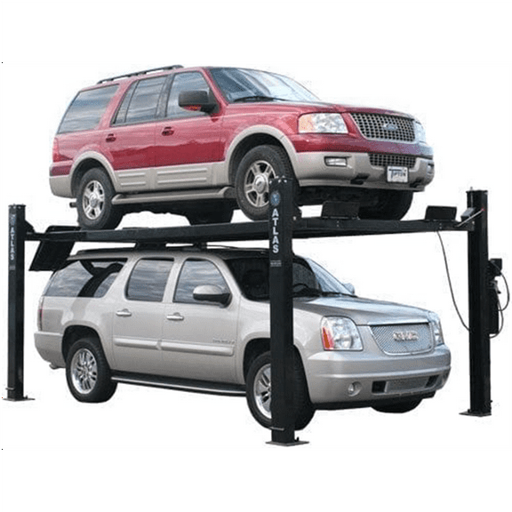 Atlas Automotive Equipment PRO9000 4-Post Commercial Grade Vehicle Lift, 10’ Minimum Ceiling Height, 9,000lb Capacity, 110V, Extra Tall/Wide/Long, Portable/Free Standing Design, For DIY/Hobbyists