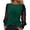 Dark Green, variant on Women's Long Sleeve Casual Top with Sheer Mesh Yoke Loose Fit Round Neck Everyday Comfort T-Shirt Oversized T-shirts Short Sleeve Crewneck Casual Tops