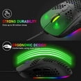thumbnail image 5 of T60 60% Mechanical Keyboard&Mouse Set, 62 Keys Wired Gaming Keyboard 19 Rainbow Backlit + 6400DPI RGB Ultra-Light Mice+Mouse Pad For Laptop/MAC-Black/Blue Switch, 5 of 5