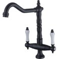 thumbnail image 1 of Retro Black Kitchen Faucet - Two Handle Kitchen Mixer Tap - 360° Swivel - Kitchen Sink Faucet, 1 of 5