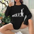 thumbnail image 4 of Charella Long Sleeve Shirts for Women Casual Graphic Tee Loose Fit Crew Neck Ptinted Tops Soft Clothes (S, Black), 4 of 6