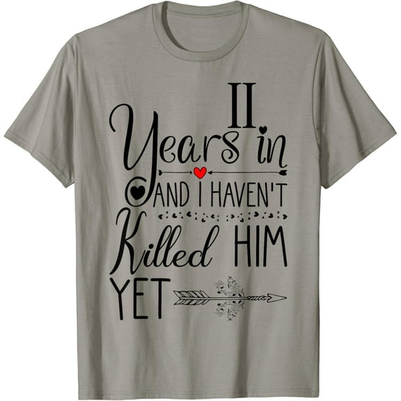 11th Wedding Anniversary Gift for Her 11 Years of Marriage T-Shirt100% cotton