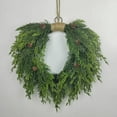 thumbnail image 4 of 18" Large Cedar Christmas Wreath for Front Door with Burlap Bow, Artificial Greenery Holiday Farmhouse Wreath for Indoor Outdoor Wall, Window, Fireplace, Porch, Rustic Xmas Home Decorations, 4 of 9