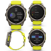 Garmin Fenix 8 51 mm, Solar, Sapphire Amp Yellow/Graphite Silicone GPS AMOLED Smartwatch with Wearable4U White EarBuds Bundle