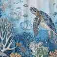 thumbnail image 5 of Orinice  Beach Ocean Theme Shower Curtain, Nautical Coastal Tropical Fish Sea Turtle Fabric Shower Curtains Set for Kids Bathroom Decorative, Fun Turquoise Blue Restroom Accessories with Hooks  36x72, 5 of 7