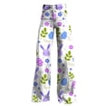 thumbnail image 4 of YUANGUANST Women's Wide Leg Pants Women's Easter Bunny Egg Print Plus Size Wide Leg Pants Office Slacks, 4 of 4