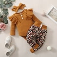 thumbnail image 4 of Younger Tree Infant Toddler Baby Girl Fall Long Sleeve Romper Pants Headband Clothes Outfits for 12-18 Months, 4 of 9