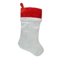 thumbnail image 2 of Northlight 22.25" LED Lighted White Iridescent Glittered Christmas Stocking with Red Cuff, 2 of 4