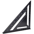 thumbnail image 1 of Regla de ángulo recto triangular de aluminio negro de 12 pulgadas, transportador a prueba de óxido, herramienta de carpintería, perfil de aluminio, 1 of 9