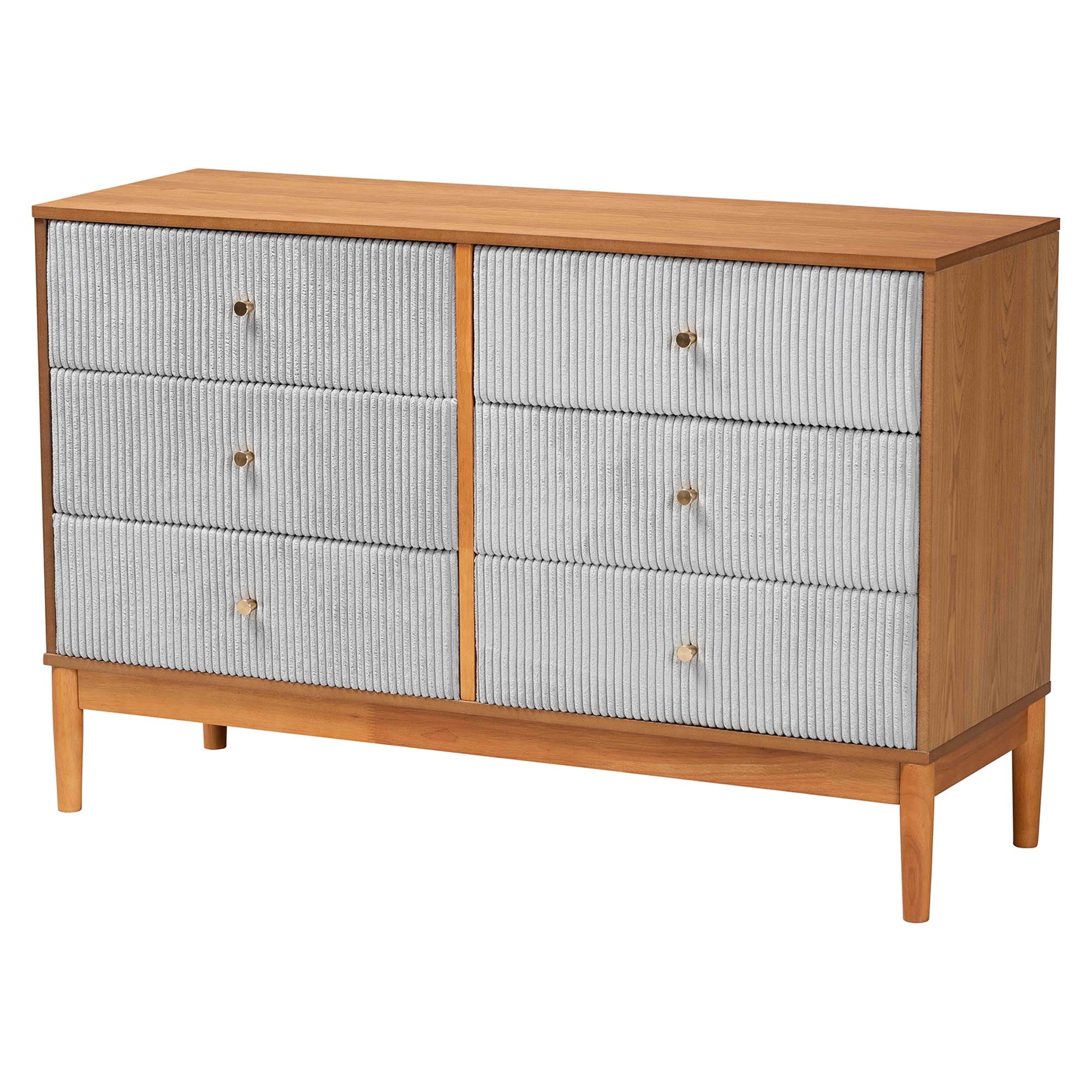 Baxton Studio Taylin Mid-Century Bedroom Set, Queen, Grey