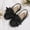 Black, variant on Girls Dress Shoes Flats Sparkly Glitter Fabric Elastic Slingback Loafers for Party