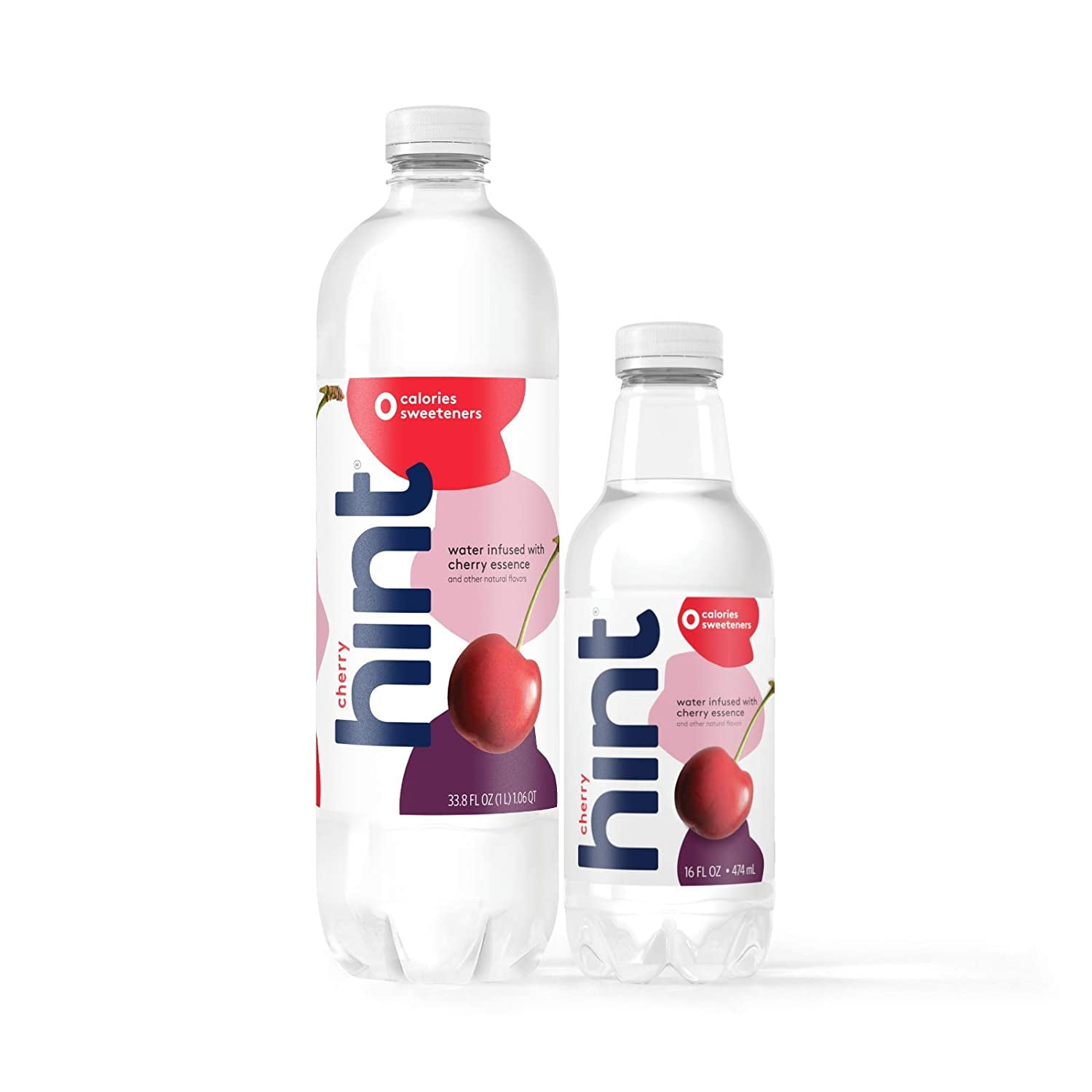 Hint Water Cherry (Pack of 12), 1 Liter Bottles, Pure Water Infused with Cherry, Zero Sugar, Zero Calories, Zero Sweeteners, Zero Preservatives, Zero ...