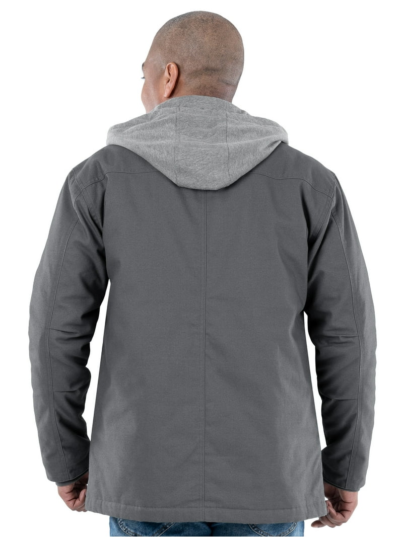 Wrangler Men's Hooded Quilted Canvas Shirt Jacket, Small to 3XL