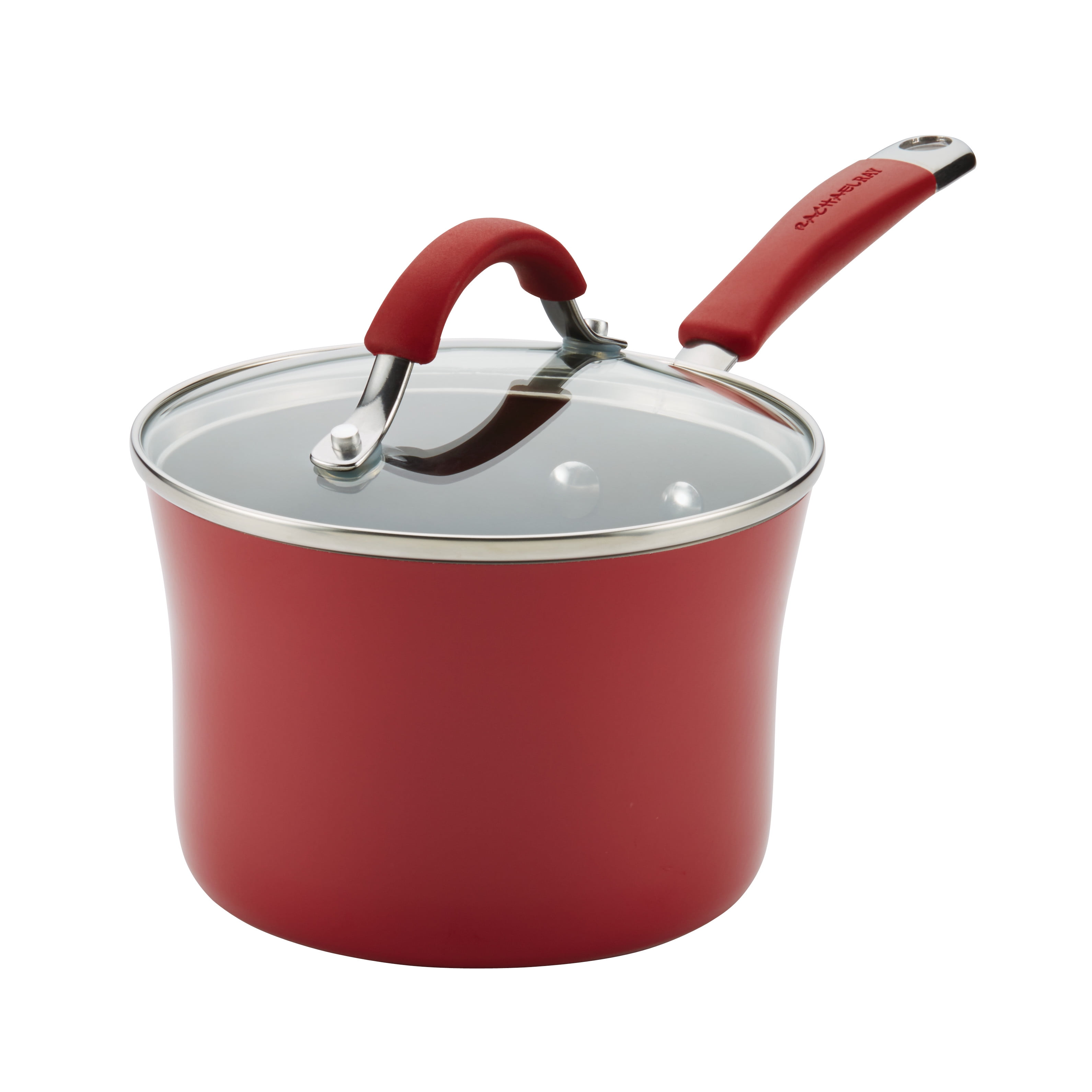 Rachael Ray Cucina Hard Porcelain Enamel Nonstick Covered Saucepan, 2