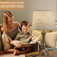 thumbnail image 3 of White Lampshades Set of 2 for Table Floor Lamp, Lampshades with with Line Design, 12.7" Top x 12.7" Bottom x 10" High, Natural Linen Hand Crafted, Lamp Shade Harp Holder Included, 3 of 8