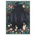thumbnail image 3 of GlowSol 8'x10' Area Rugs Mushroom Forest Print Rug with Animals Floral Washable Area Rug Soft Non-Slip Low Pile Rugs for Living Room Bedroom, Black, 3 of 8