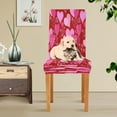thumbnail image 3 of Valentin''s Day Red Heart Flowers Dining Room Chair Covers Pink Love Spring Floral Chair Slipcovers Seat Protector Removable Washable Chair Cover For Home Kitchen Restaurant Hotel 4pcs, 3 of 6