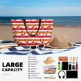thumbnail image 5 of Pofeuu Red Lobster Print Beach Bag,Waterproof Sandproof Beach Tote Bag, Large Capacity Foldable Beach Bags for Women, 5 of 7