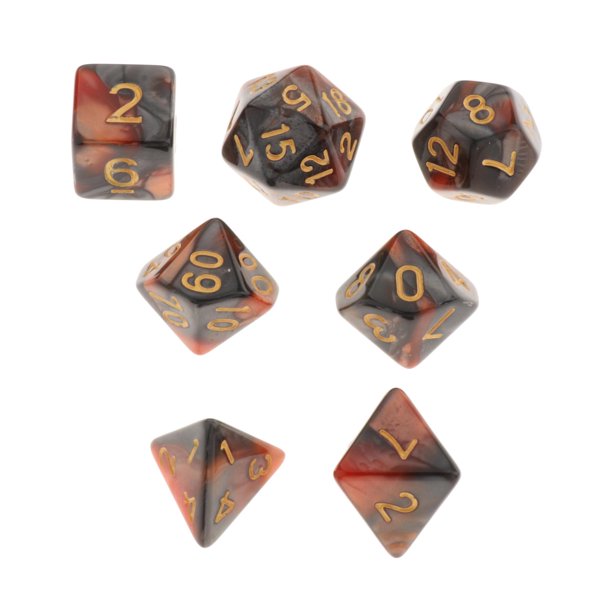 7 Uds. De Dados Poliédricos Acrílicos, Accesorios Para Fiestas, Juegos De Mesa Para Dnd Rpg, Rojo Y Negro Sunnimix dados poliédricos