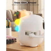 Grownsy Smart Drawing Robot for Kids, Light & Voice Guidance Education Toy with Scan, Doodle Bot with 150 Word Cards & 12 Color Pens, Montessori Painting Learning Toys for Kids Ages 3–8, Birthday Gif