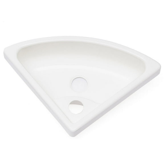 For RV Caravan Wall Mounted WhiteTriangular Sink Basin Bathroom Corner Sink 11.02x11.02x7.08 inch
