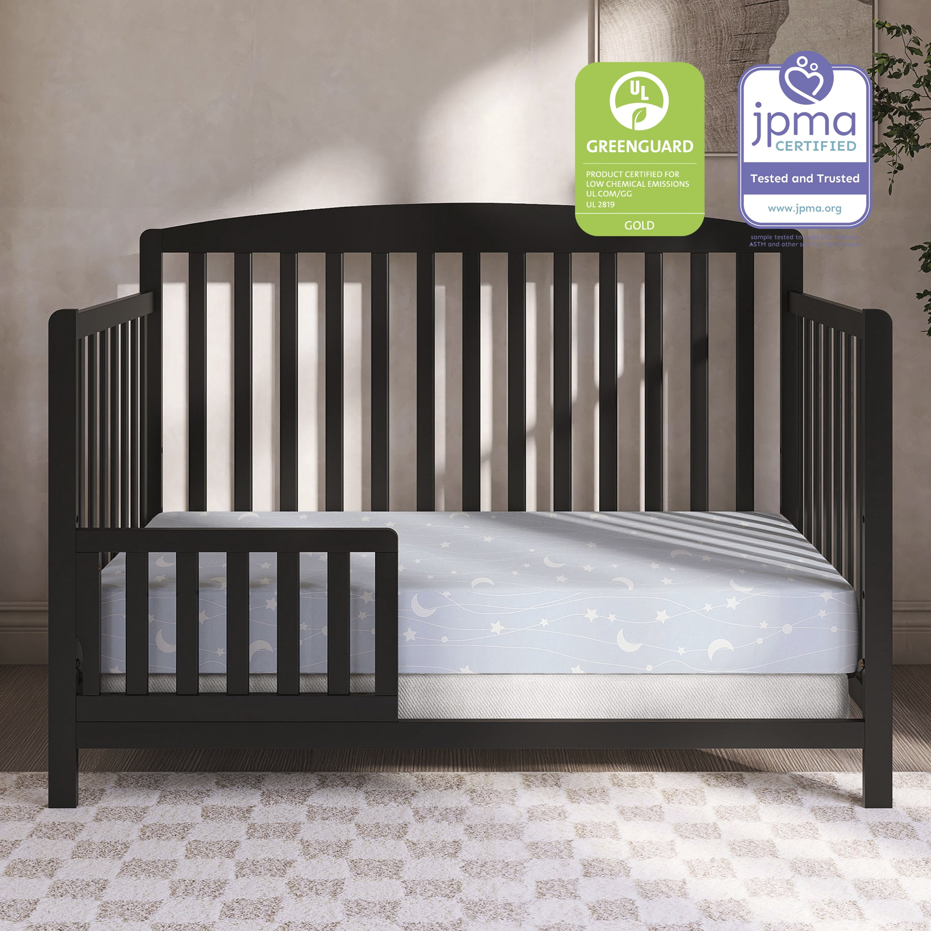 Dream On Me Sparkling Dreams 2 in 1 Infant and Toddler Bed Mattress, Blue