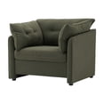thumbnail image 2 of Myralynn Modern Warp Knitted Fabric Upholstered Lounge Accent Armchair with High Backrest, Detachable Button Cushions, Green, 2 of 6