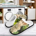 thumbnail image 3 of Women's Men's Slippers, Non-Slip Travel Unisex Fleece House Shoes A Rabbit, 3 of 7