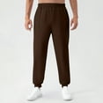 thumbnail image 2 of CFLVAEK Sweatpants for Men Big and Tall Elastic Waist Joggers Track Pants with Pockets Casual Elastic Bottom Sweatpant for Gym Workout Running Brown M, 2 of 7