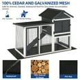 thumbnail image 5 of Dextrus Wooden Rabbit Hutch Bunny Cage Guinea Pig House with Waterproof Roof, PVC Mat, Pull-Out Tray - Black, 5 of 8