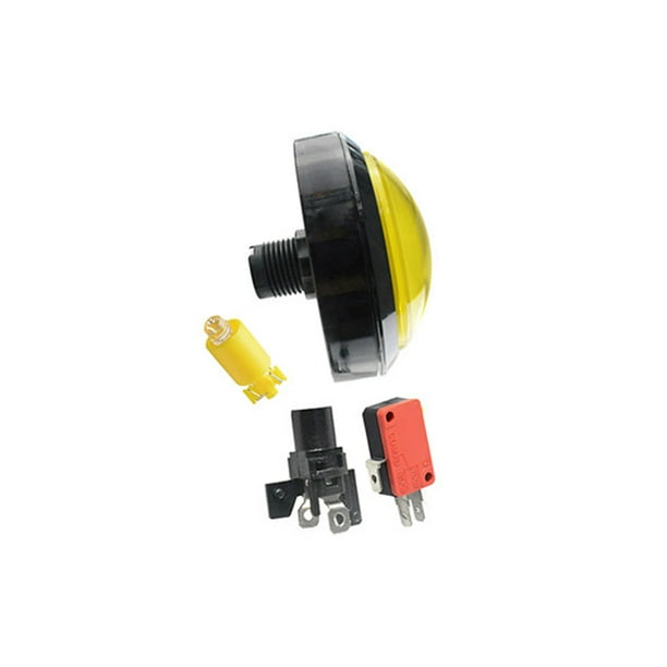 Injueey Máquina de ventilación para videojuegos redonda con botón pulsador que funciona con monedas de 100mm, dispositivo de respuesta, botones, Videojuegos y accesorios Amarillo Tipo 1