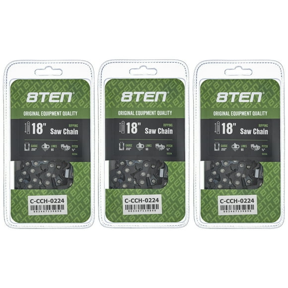 Ripping Chainsaw Chain 18 inch .050 3/8 66DL for Echo Stihl Poulan 3 Pack 810-CCC2446H