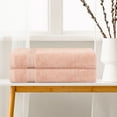 thumbnail image 3 of Toallas de baño suaves REGALWOVEN, juego de 2 toallas de baño ultra absorbentes con rayas, color rosa, 28" x 56", 3 of 7