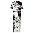 thumbnail image 4 of DTBPRQ Women's Plus Size Loungewear Sleepwear Summer Casual Floral 2 Piece Pajama Sets, Super-Soft Short Sleeve Top With Pants Lounge Sleepwear Ladies Pjs Sets with Pockets, 4 of 5