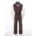 thumbnail image 4 of inlzdz Mens Retro 70s Disco Jumpsuit Shiny Plaid Romper Hippie Music Festival Jazz Party Outfit Rainbow L, 4 of 7