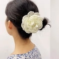 thumbnail image 4 of Lady Camellia Flower Brooch Pin for Women Girls Elegant Fabric Shell Pearl Hat and Hair Clips Brooches Lapel Pins Cocktail Tea Party Costume Dress Accessories Wedding Holiday Jewelry Gift, 4 of 11