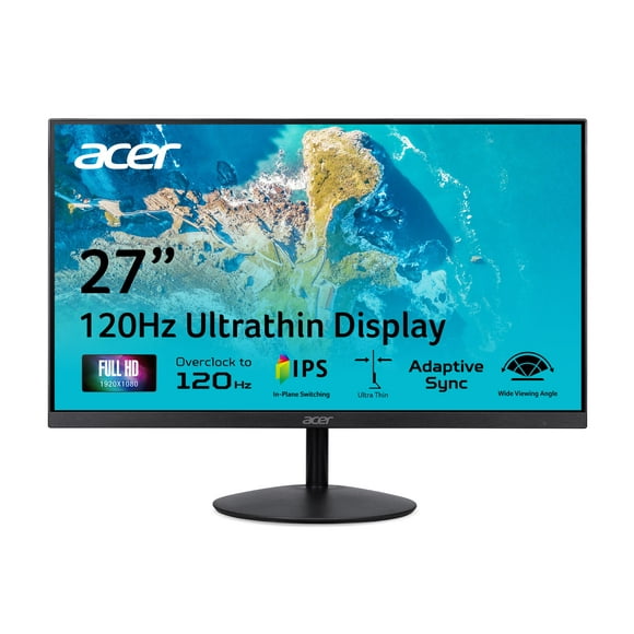 acer SB270 G0bi 27" IPS Full HD (1920 x 1080) Ultra-Thin Zero-Frame Gaming Office Monitor | Adaptive-Sync Support (FreeSync Compatible) | Up to 120Hz Refresh | 1ms (VRB)