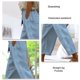 thumbnail image 5 of Pantalones Rectos Casuales Cordón Cintura Elástica Bolsillo Color Puro Pantalones Rectos Sueltos para Mujer Señora Chica Azul Claro XXL, 5 of 6
