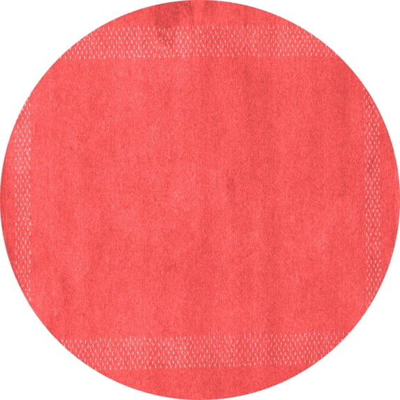 Ahgly Company Indoor Round Abstract Red Contemporary Area Rugs, 5' Round