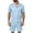 Blue, variant on Men's Nightwear Set Retro Grid Plaid Pattern Short Sleeve Button Front Top Chest Pocket Elastic Shorts Red S
