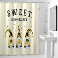 thumbnail image 4 of Sweet Gnomes Bee Fabric Shower Curtain Daisy Flower Yellow Washable Shower Curtains for Bathroom, Waterproof Bath Curtain with Hooks Home Decor 36x72in, 4 of 8