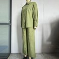 thumbnail image 3 of Lefu Ensemble Vintage 2 Pcs Chemise Unie Confortable et Pantalon Grand pour Femmes, 3 of 9