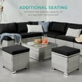 thumbnail image 6 of Best Choice Products Set of 2 Wicker Ottomans, Multipurpose Furniture w/ Removable Cushions - Gray/Black, 6 of 8